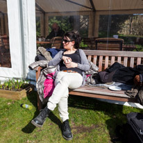 Greys Court - 02 April 2013 / Jess enjoying her coffee...