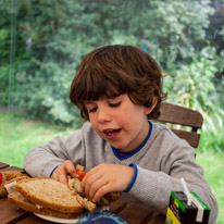 Henley-on-Thames - 25 May 2013 / Oscar having a sandwich at Greys Court