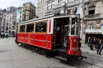 Istanbul - 3-5 October 2013 / Tramway running down from Taksim Square