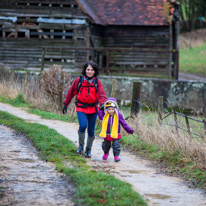 Hambleden - 31 December 2013 / Alana and Jess running in the puddles