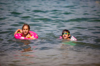 Begur - 27 August 2014 / Oscar and Alana playing together in the water