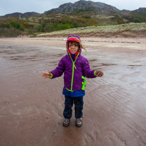 Scotland - 29 May 2015 / Alana under the rain on a beach